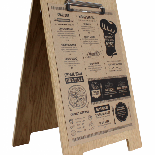 tabletop mini wooden a-board with clip