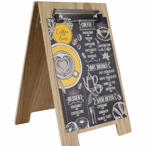tabletop mini wooden a-board with clip