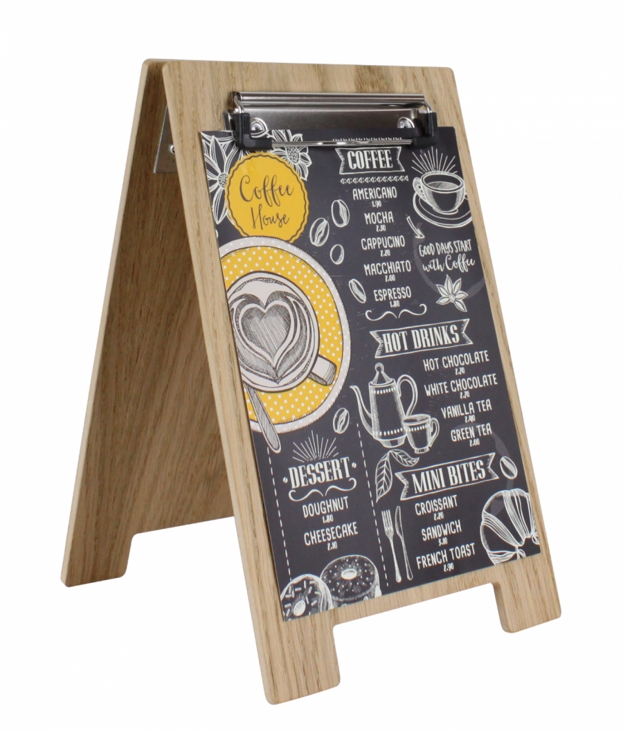 tabletop mini wooden a-board with clip