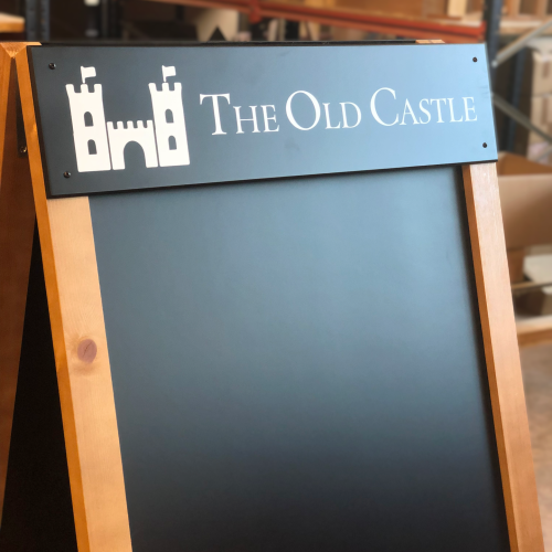 Reverisble insert wooden a-frame pavement sign