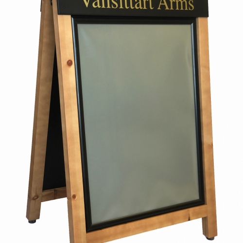 Reverisble insert wooden a-frame pavement sign