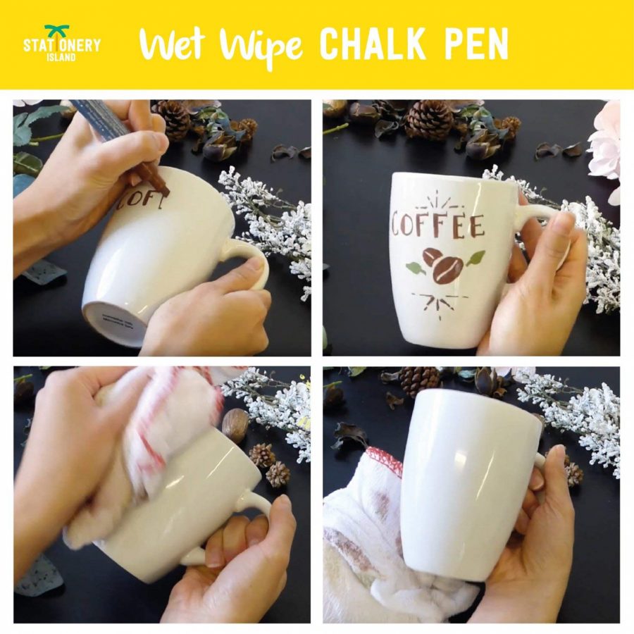 Pack of chalkpens in white
