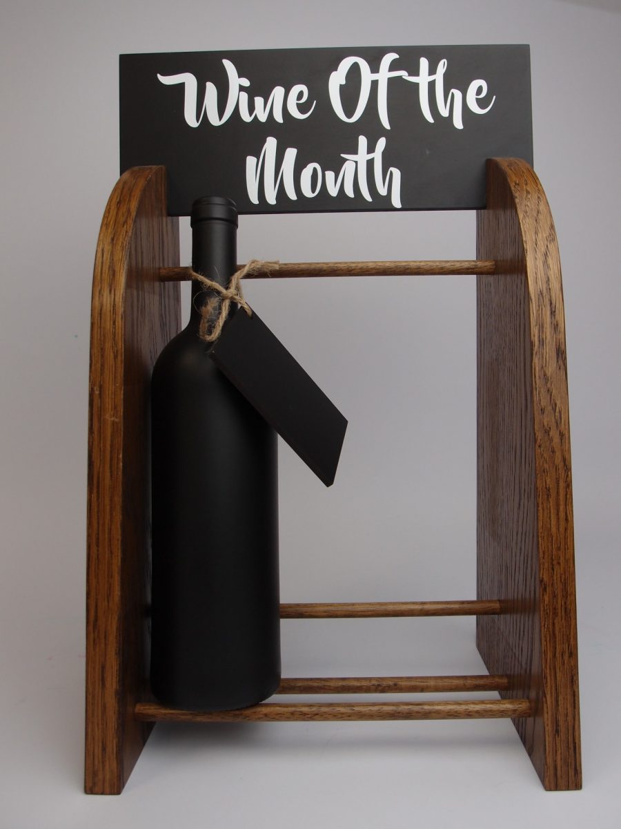 Wooden freestanding wine stand