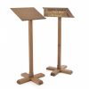 freestanding lectern with a display case for a poster menu